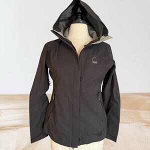 Sierra Designs Black Hurricane Jacket Sz S Womens Wind and Rain Resistant Hooded